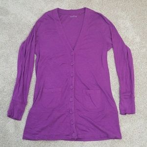 Purple long cardigan